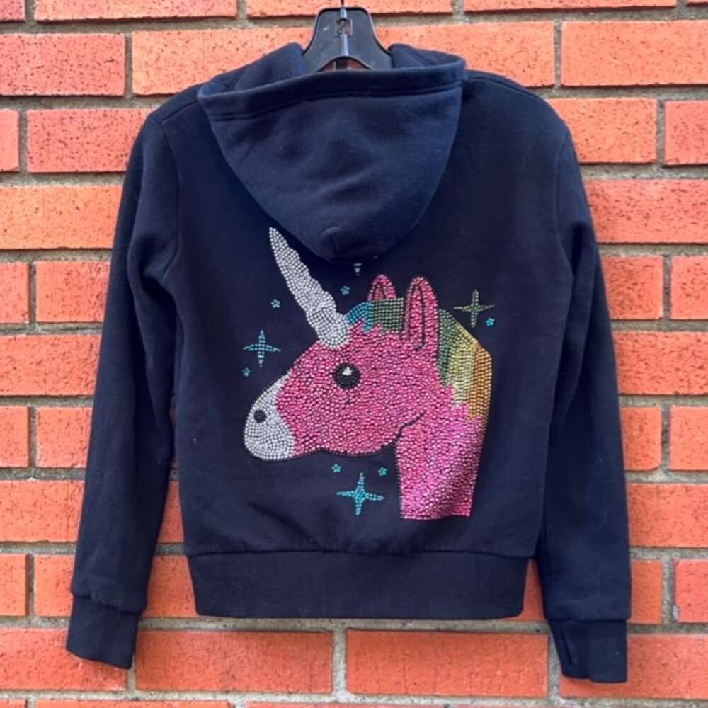 Juniors Butter Super Soft Sweatshirt with Unicorn Bling, S (10-12)